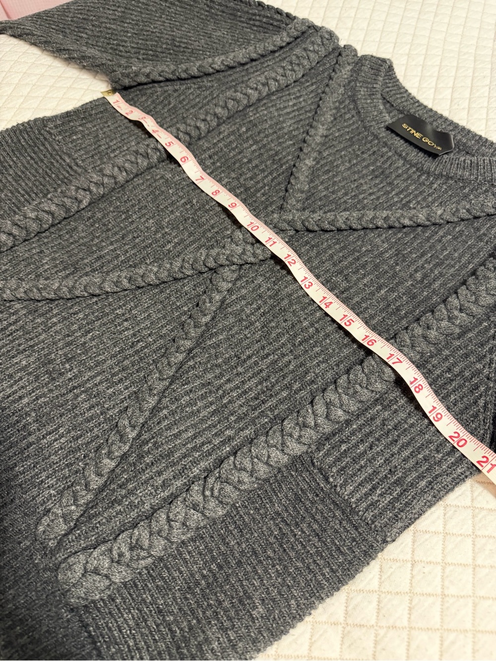 Stine Goya Dark Grey Braided Detail Heavy Knit Sweater - Picture 9 of 9